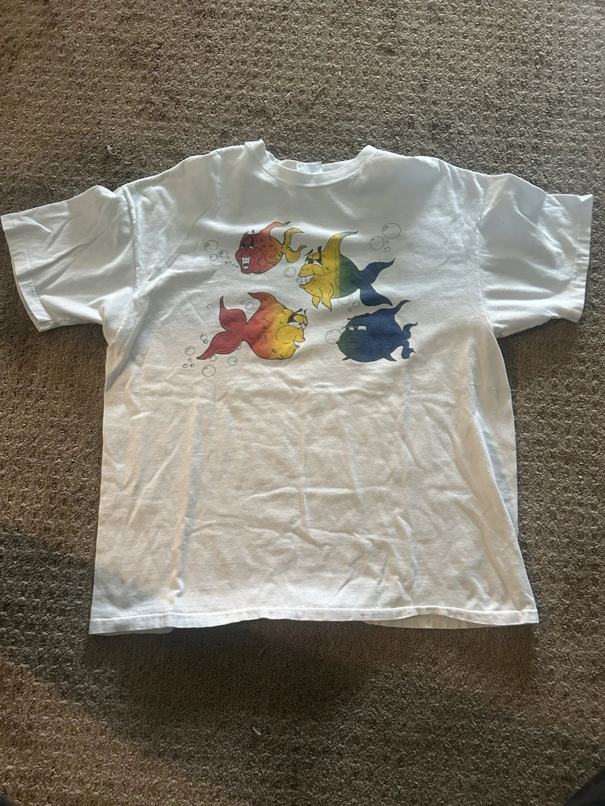 Vintage Phish T-shirt Size XL 90s Hippie Jam Band Music Gamehendge White Concert