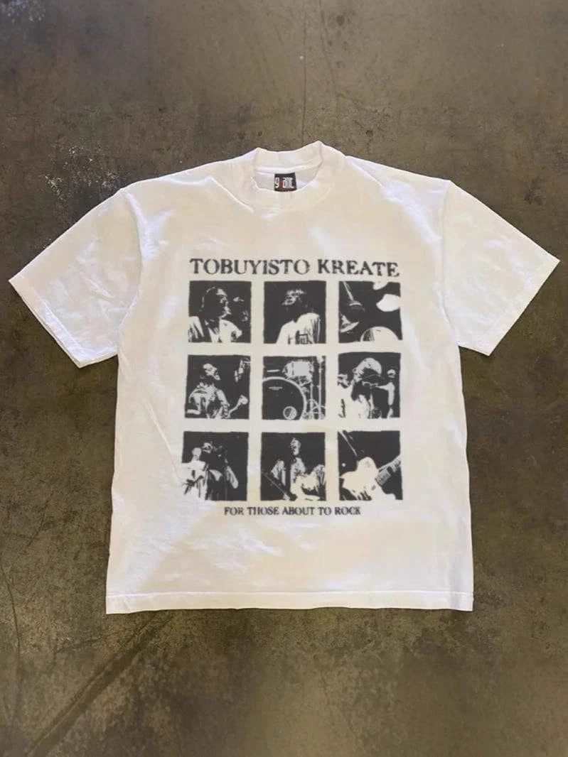 T Shirt Tops Y2K Vintage Band White L New