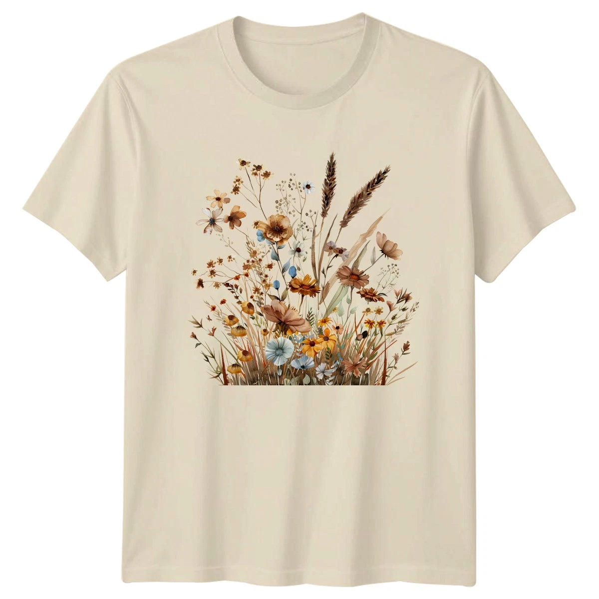 Boho Rustic Floral T-Shirt Womens Spring Nature Gift For Her