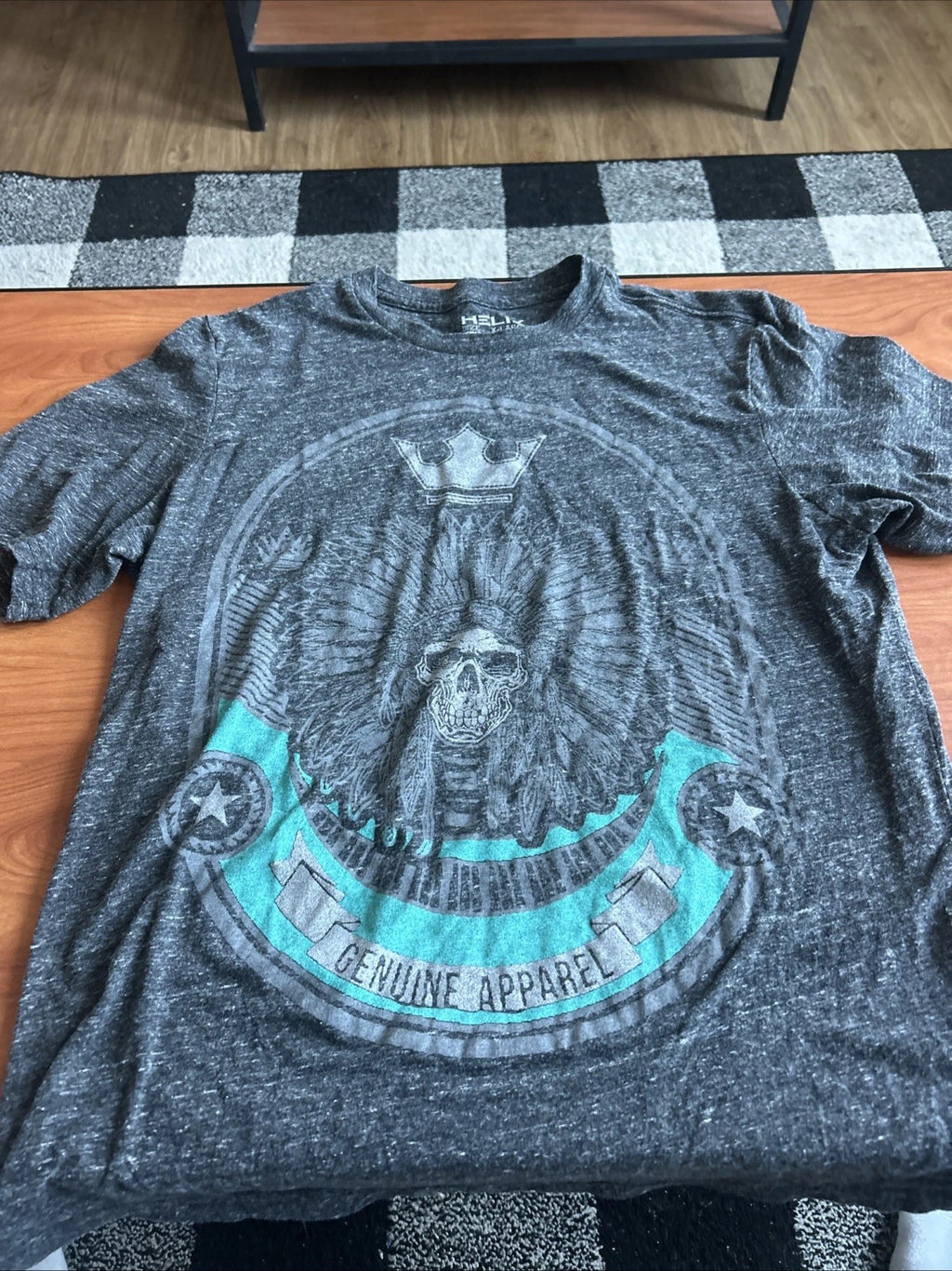 Y2K Helix Graphic Tee Sz XL Skull Graphic Heather Gray Grunge