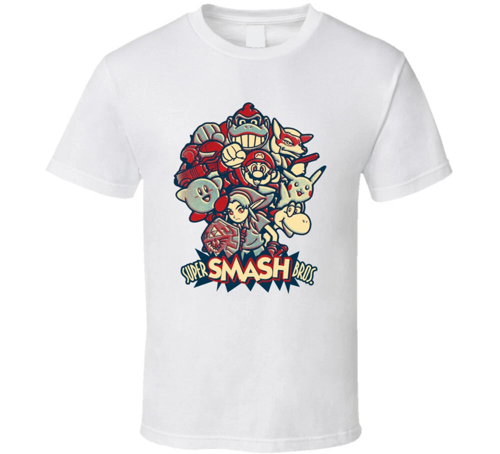Super Smash Bros Characters Pop Art Retro Video Game T Shirt