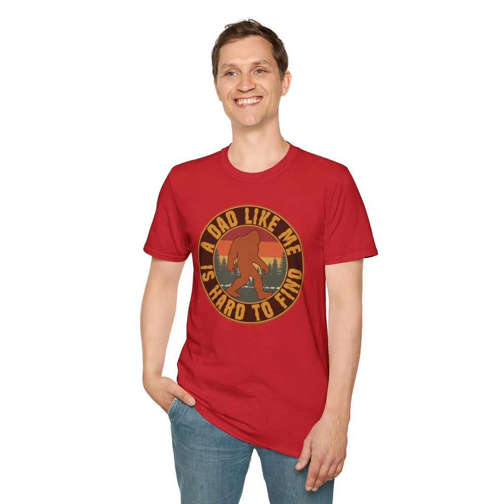 A Dad Like Me Is Hard To Find T-shirt Funny Bigfoot Dad Tee Sasquatch Retro S3XL