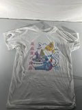 Ramen Cat Japanese Kawaii Neko Anime Noodle White TShirt  Size M
