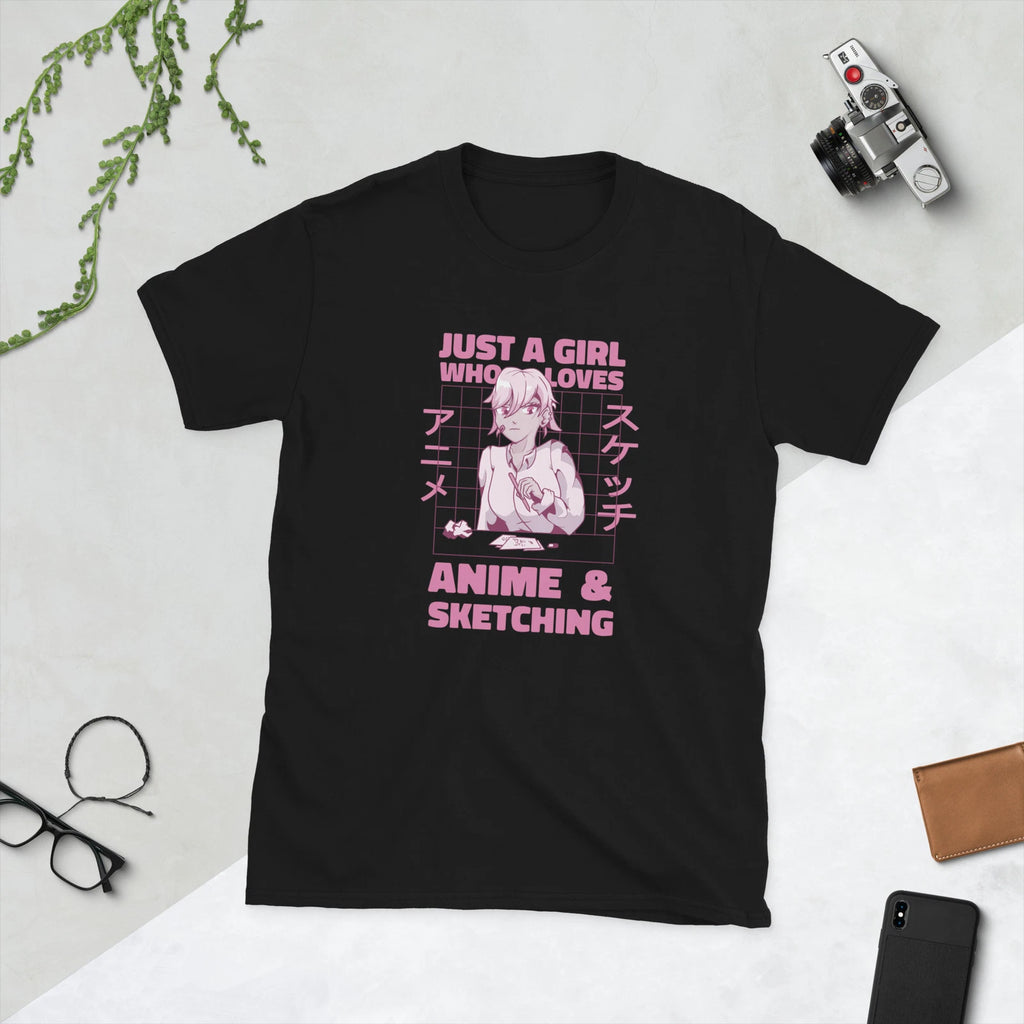 Just a Girl who loves Anime and Sketching Kawaii T Shirt