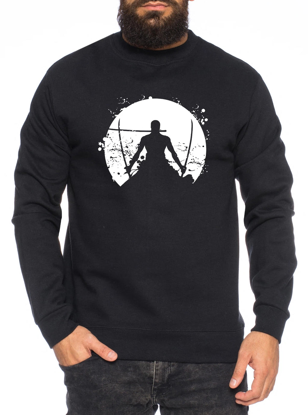 Zorro Moon One Manga Mens Sweatshirt Luffy Anime Piece