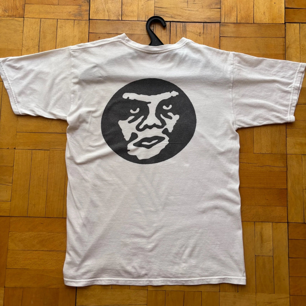 Vintage Y2K Obey Shepard Fairey Andre Giant Face Circle Logo Tee White M