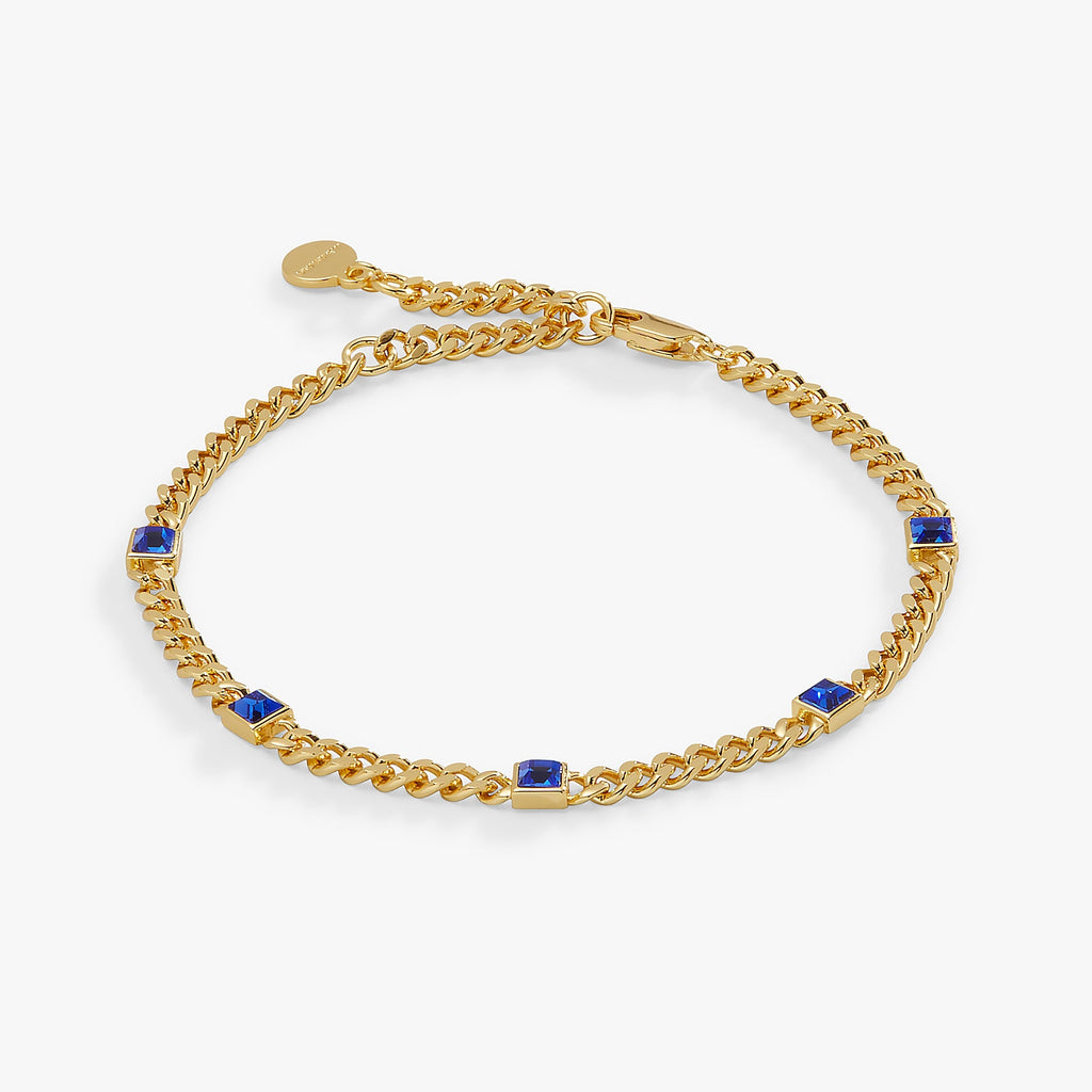 September Birthstone Sapphire Curb Chain Bracelet T-Shirts