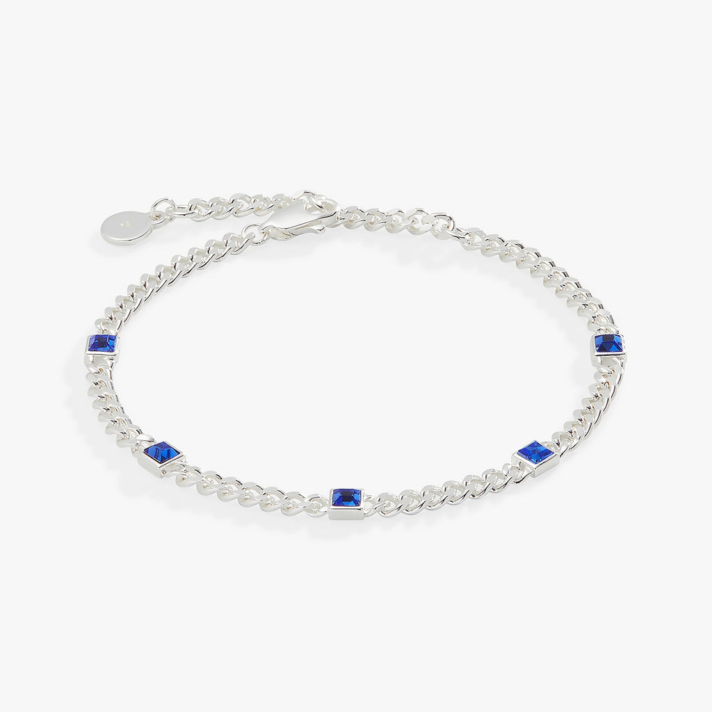 September Birthstone Sapphire Curb Chain Bracelet T-Shirts
