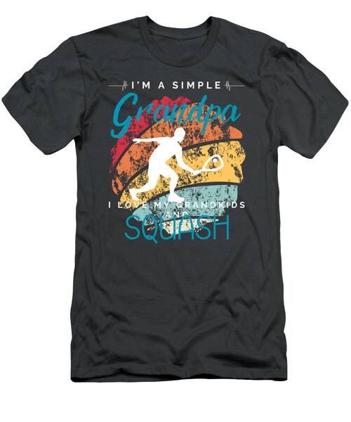 Simple Grandpas Squash Passion  Playful Tee For Grandkids  Sports Enthusiasts T-Shirt