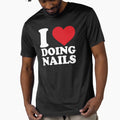 I Love Doing Nails – White Text Red Heart Design by EmeraldeaArt