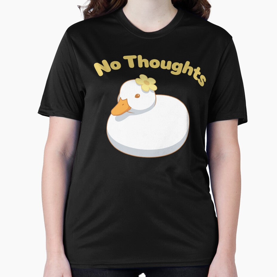 No Thoughts Head Empty Cute Duck with Flower by DigitalGlade
