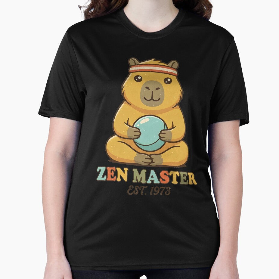 Zen Master Capybara Chill Retro 70s Style Cute Meditation Animal by dreephic22
