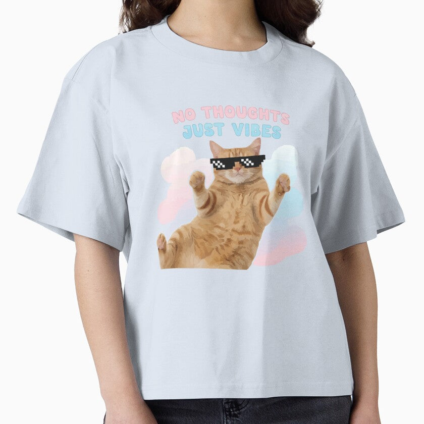No Thoughts Just Vibes - Cool Orange Cat by Petzzz