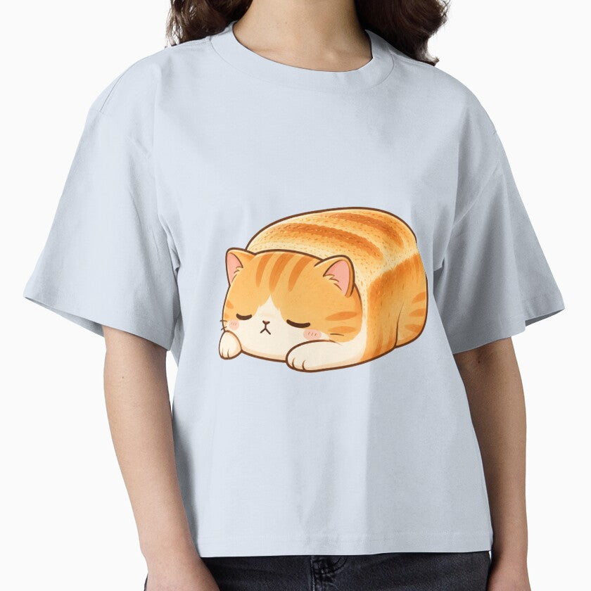 Cute Bread Cat Loaf T-Shirt, Kawaii Cat Lover Gift, Funny Orange Kitty Graphic Tee, Anime Animal Bread Bun Shirt by pipolabco