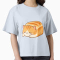 Cute Bread Cat Loaf T-Shirt, Kawaii Cat Lover Gift, Funny Orange Kitty Graphic Tee, Anime Animal Bread Bun Shirt by pipolabco