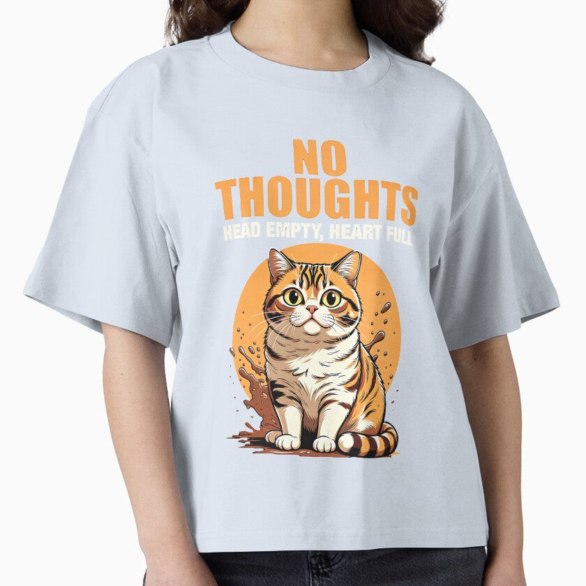 No Thoughts Head Empty Heart Full – Funny Cute Cat by Taans-Creation
