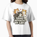 Easily Distracted by Cats Cute Funny Cat Lover Meme Design by Velora S