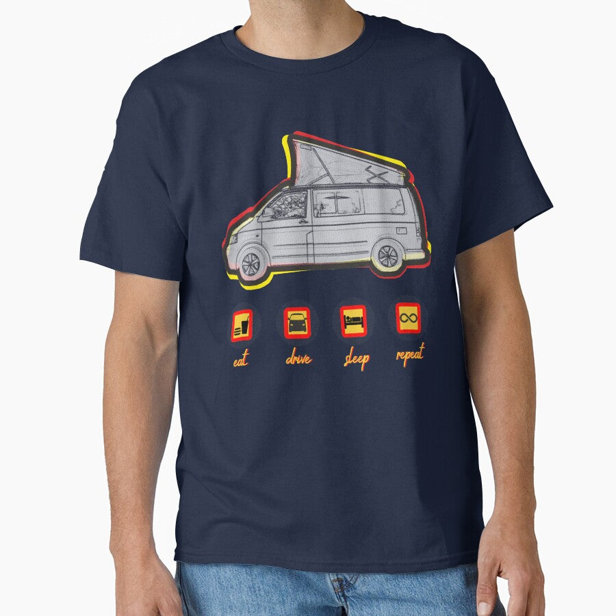 Eat, drive, sleep, repeat. Vintage vanlife lifestyle van T5 by 3coma14