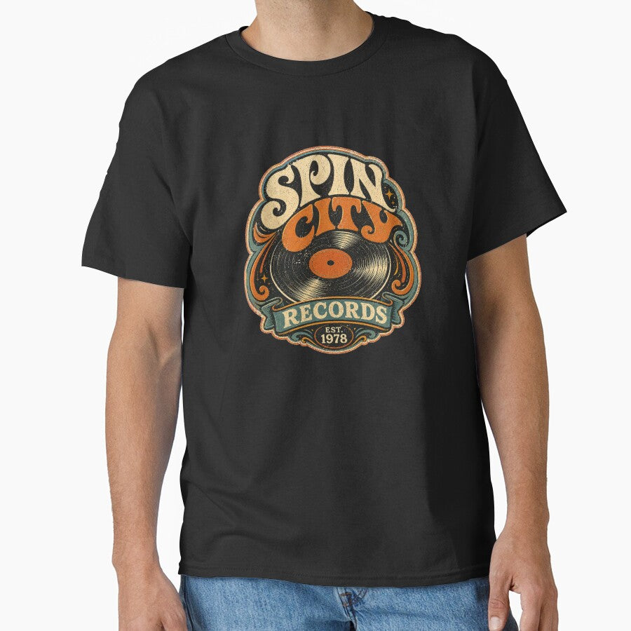 Spin City Records - Retro Vinyl Store Design by Golden Era Studio