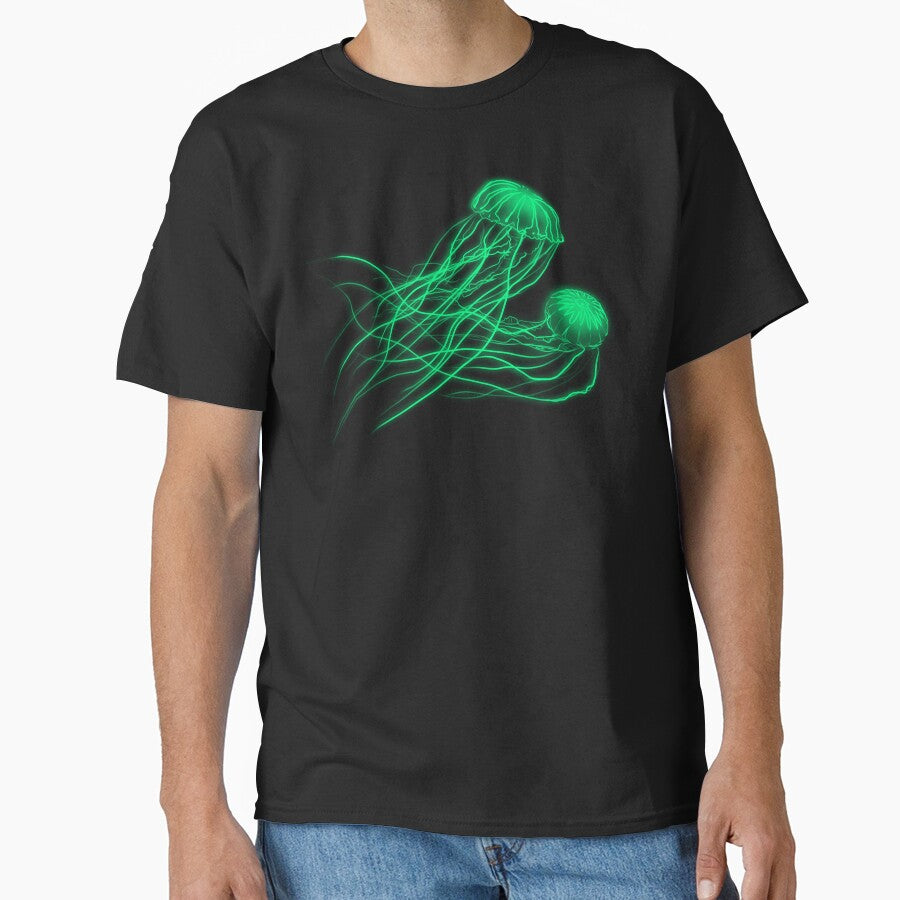 Green Neon Jellyfish by Onisym Design