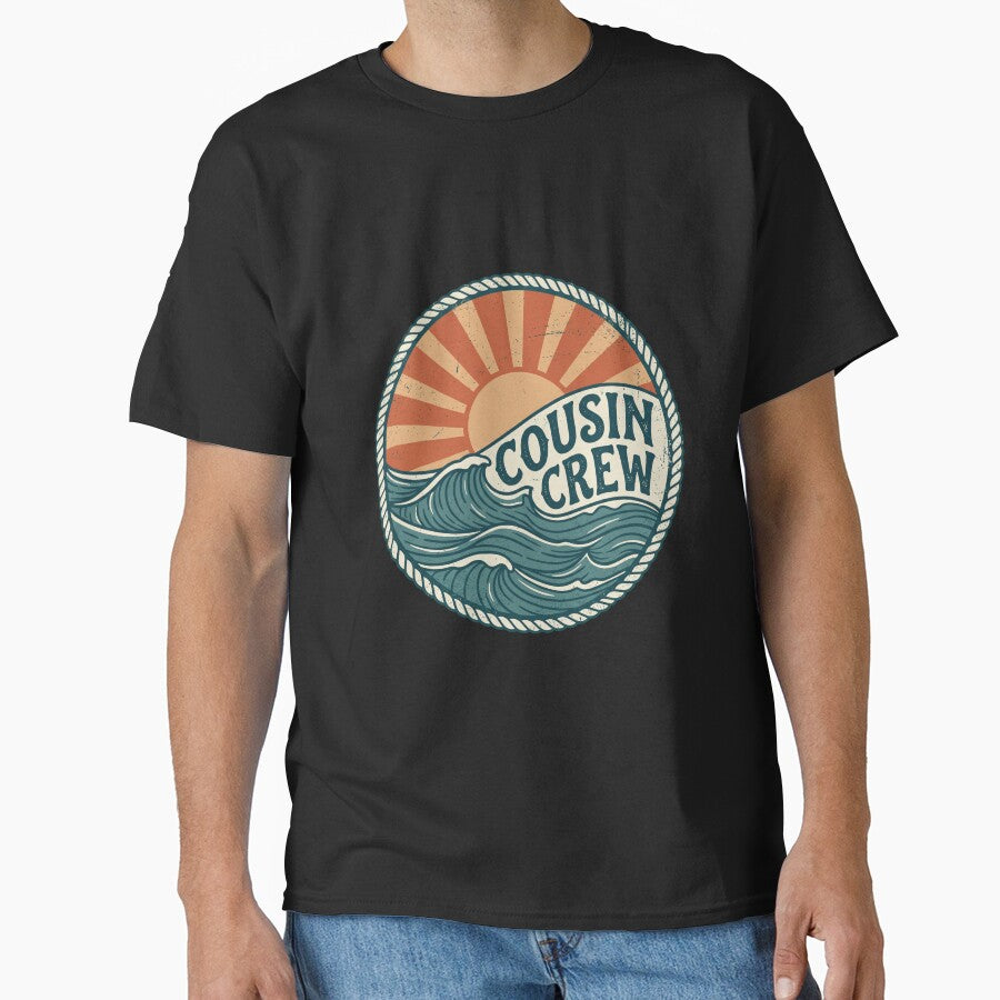 Cousin Crew Retro Ocean Waves Vintage Badge by IsDesignHub