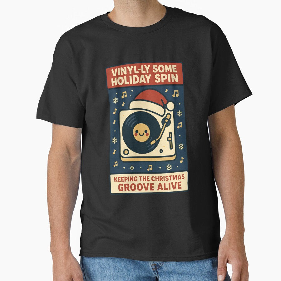 Vinyl-ly Some Holiday Spin Retro Christmas Turntable Design by TeeTimeTreasure