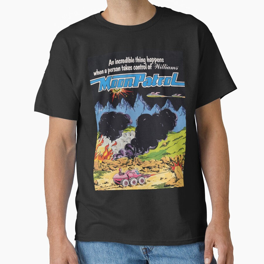 Moon Patrol Retro Arcade Game Cover Art by Retr0Tshirts