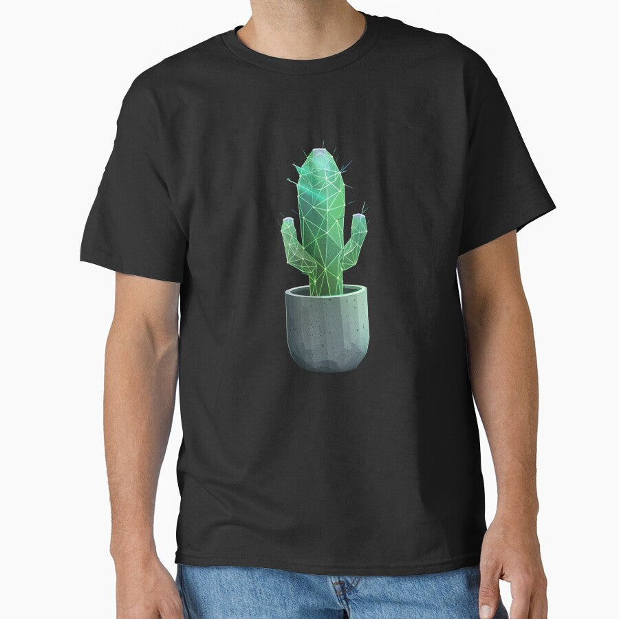 Neon Glowing Cactus Art - Minimalist Plant Design by STATIC SOUL