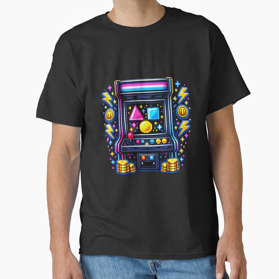 Retro Arcade Machine Neon Pixel Art — 80s Gaming Gift Sticker by ArtoryWorks