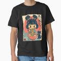 Cute Kawaii Japanese Girl And Cat Eating Ramen Anime T-Shirt by GabrielaPeterse