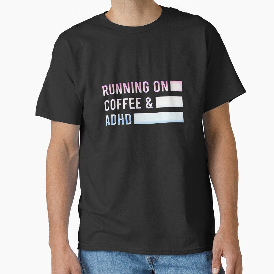 Running on Coffee and ADHD | Pastel Gradient Minimal Typography for Caffeine Lovers by creativerooney