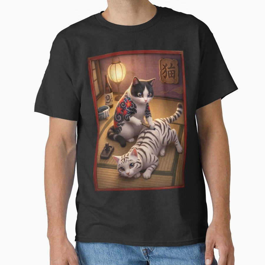 Japanese tattoo cat 3D edition by FotoLibreStudio