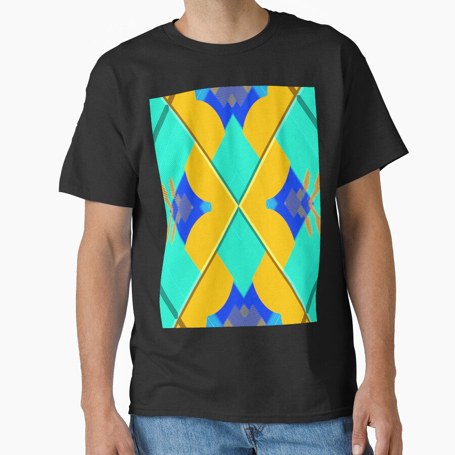 Vibrant music abstract geometric minimalist guitar exotic summer blue - sunny gift for guitarists musicians and minimalist music and guitar lover by Ralek