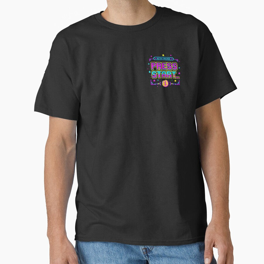 Press Start Retro Arcade Pixel Art Neon Gamer 80s 90s Video Game Design by ASfindsStore