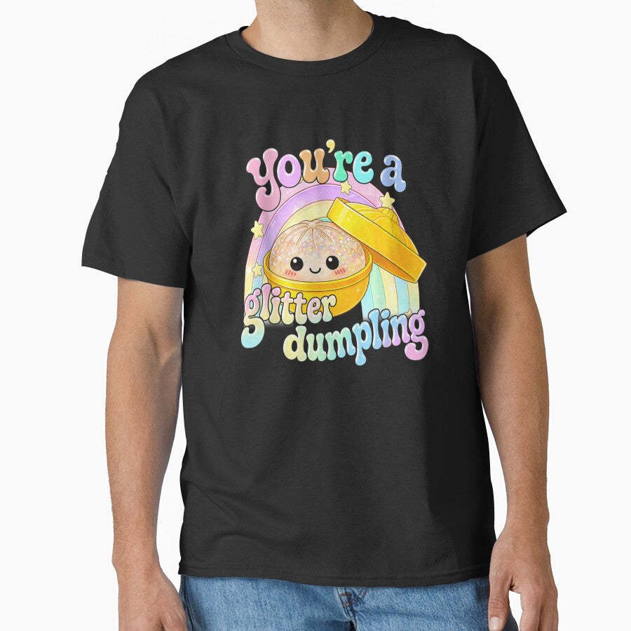Youre A Glitter Dumpling Cute Pastel Rainbow Kawaii Dim Sum Food Art by LakenDraphil