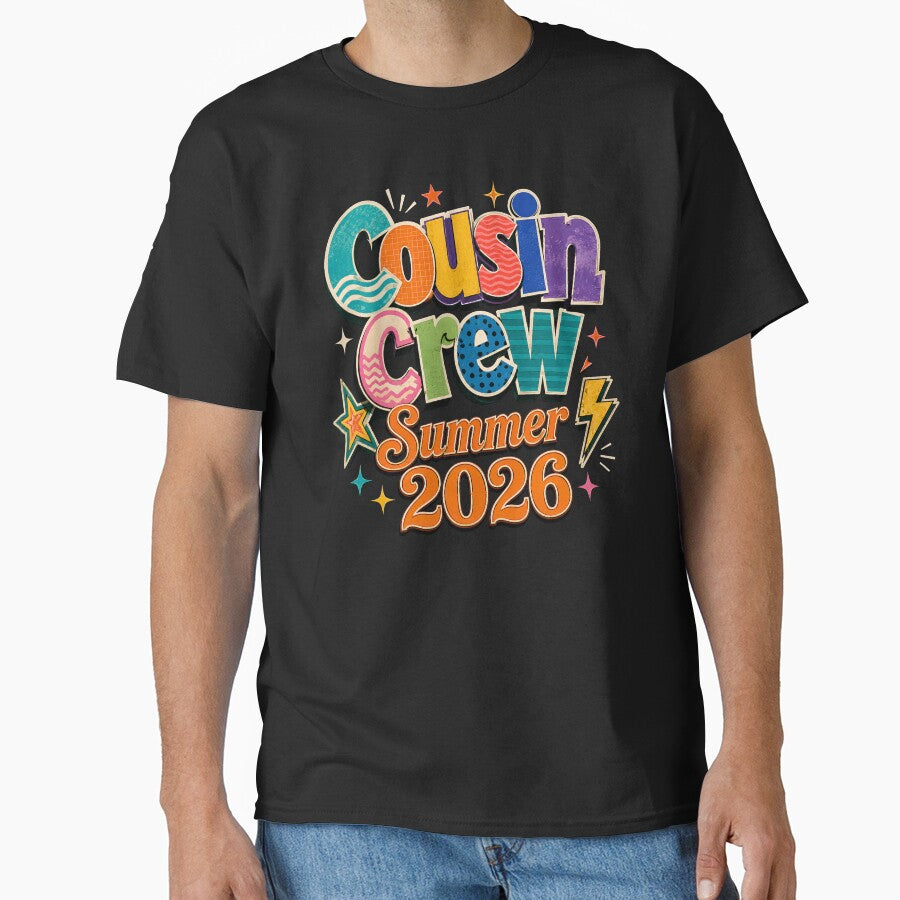 Cousin Crew Summer 2026 T-Shirt, Matching Family Vacation Gift, Retro Cousins Reunion Graphic Tee, Summer Trip Shirt by Velnoxar
