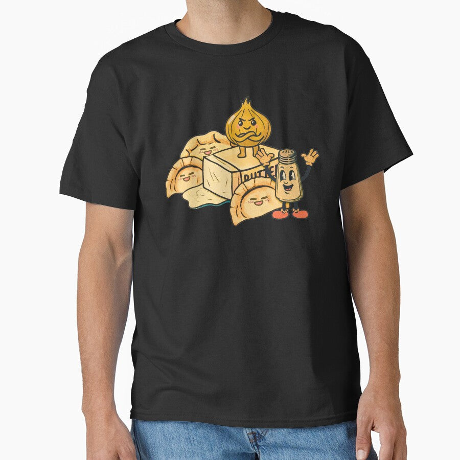Retro Cartoon Pierogi Crew Vintage Food by pulse_retail