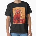 Smiling Fluffy Red Panda Cartoon French Typography by mayalynne