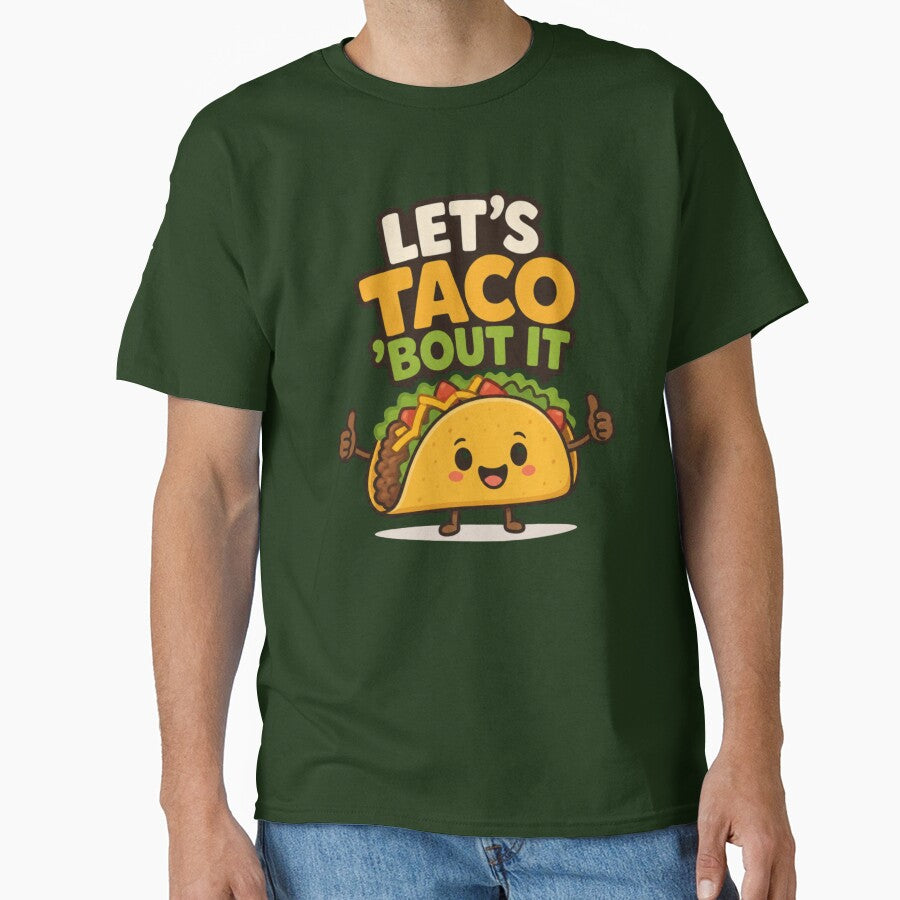 Let's Taco 'Bout It | Cute Kawaii Taco Pun Cartoon Design by Savage Dreams