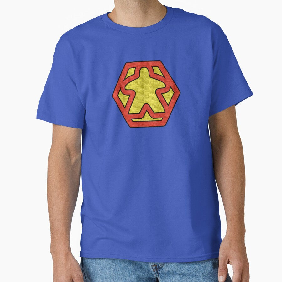 Retro Meeple Superhero Logo by TackyTime