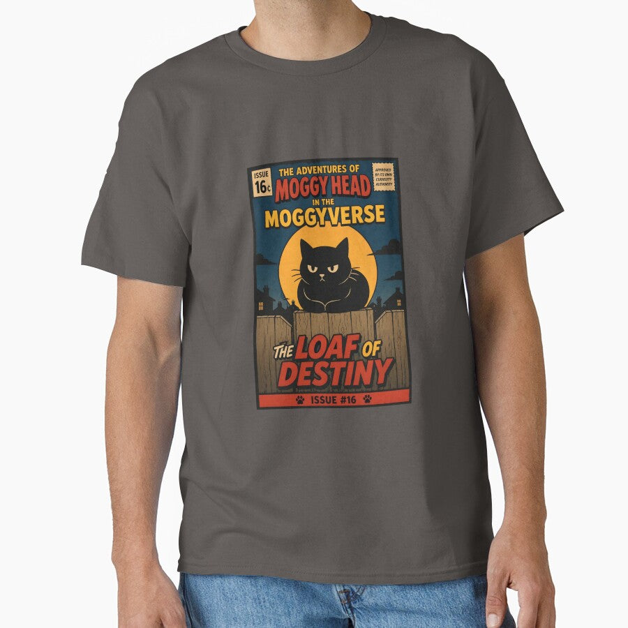 The Adventures of Moggy Head Issue #16 - The Loaf Of Destiny/ Black Comic Cover/Cat Loaf Art / Funny Cat Gift/ Retro Comic Print by Halejo68