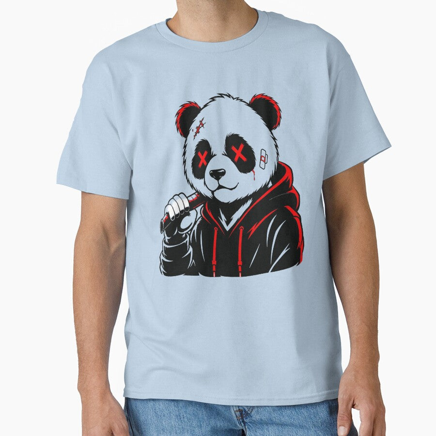 Panda Gangster Dark – Mascot Streetwear Hoodie Black and Red by RAYBIL