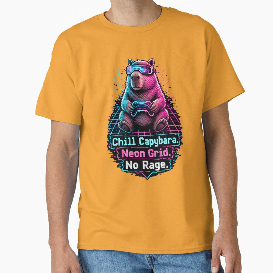 Capybara Gamer Cyberpunk Chill Vibes Design by VisualArtsOasis