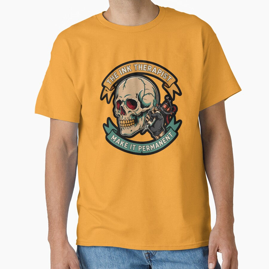 The Ink Therapist Tattoo Artist Skull Vintage Banner by Enea Kelo