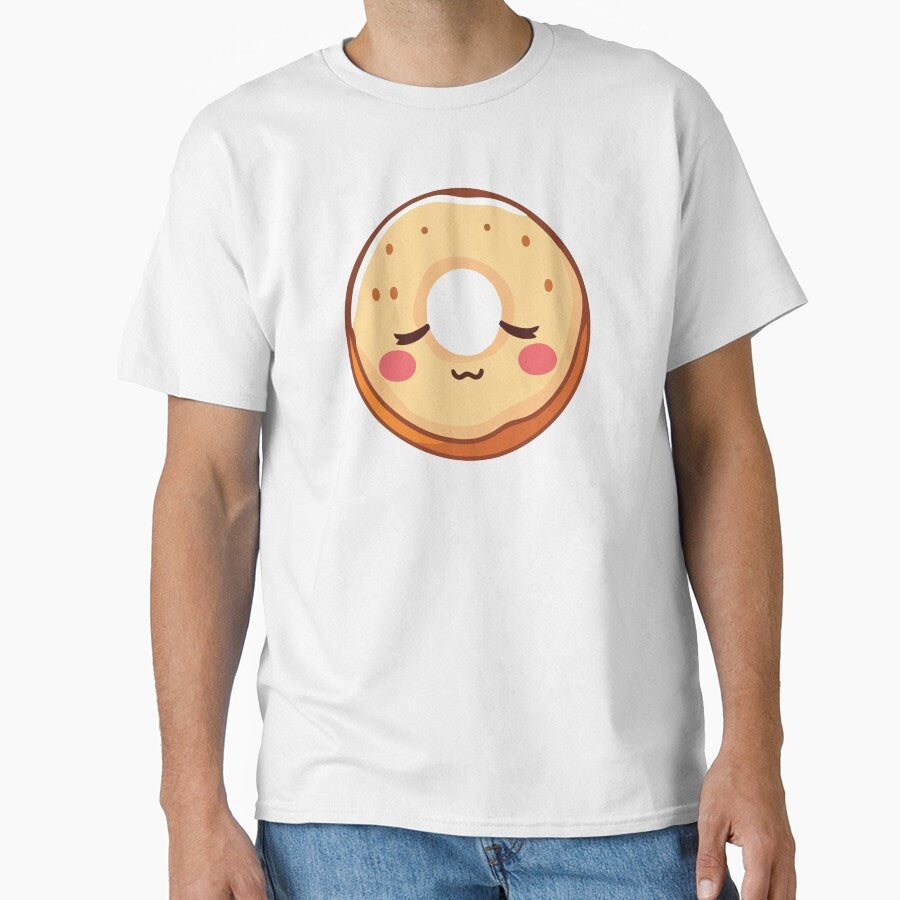 Cute Shy Donut – Adorable Breakfast Cartoon by CrownedCanvas