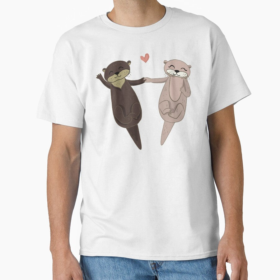Otter, Otter Holding Hands, Important Otters by FunkyFusionArt