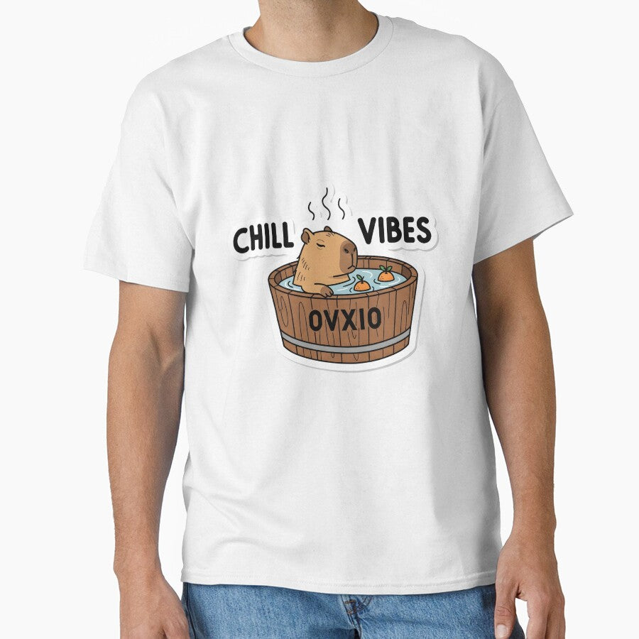 Chill Vibes Capybara | Kawaii Onsen Spa Japanese Aesthetic by OVXIO