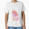 Beautiful feminine hand with pink nails and flowers by jalinaart