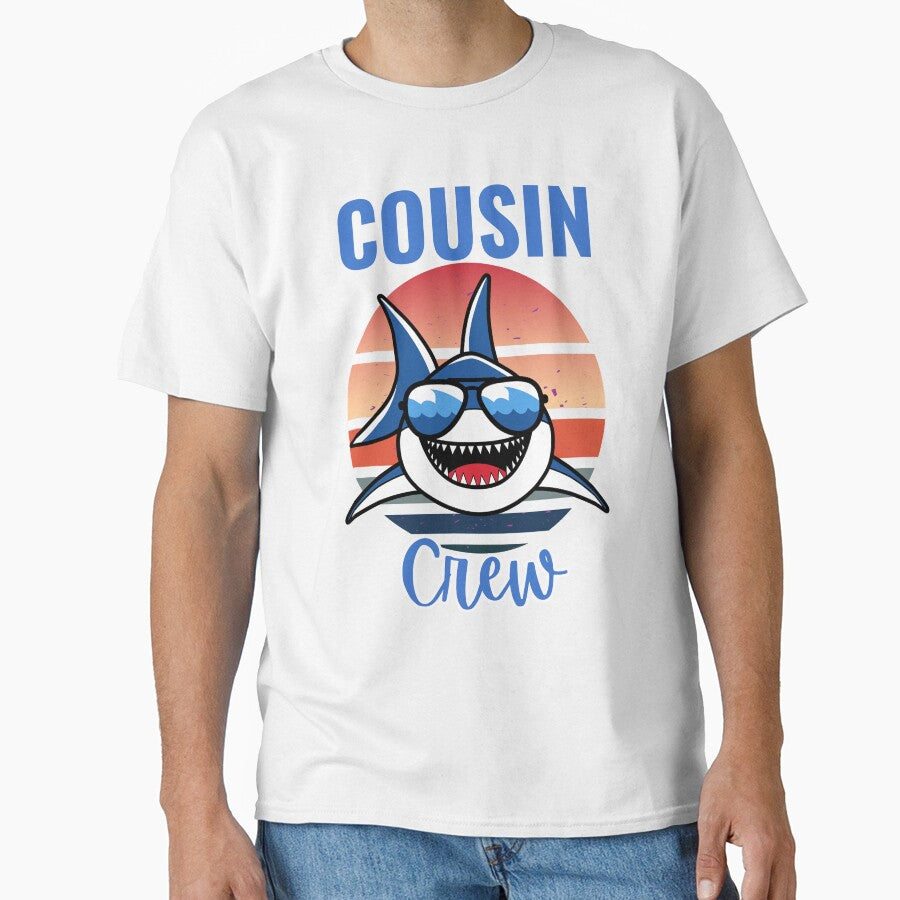 Vintage Cousin Crew Shark Lovers Family Reunion Summer Beach Trip - Family Matching by thebest-2studio