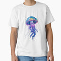 Glowing Neon Jellyfish in Deep Ocean by AchraffPrint